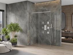 Mexen Omega stumdomas dušo kabinas 130 x 70 cm, permatomas, chromas - 825-130-070-01-00