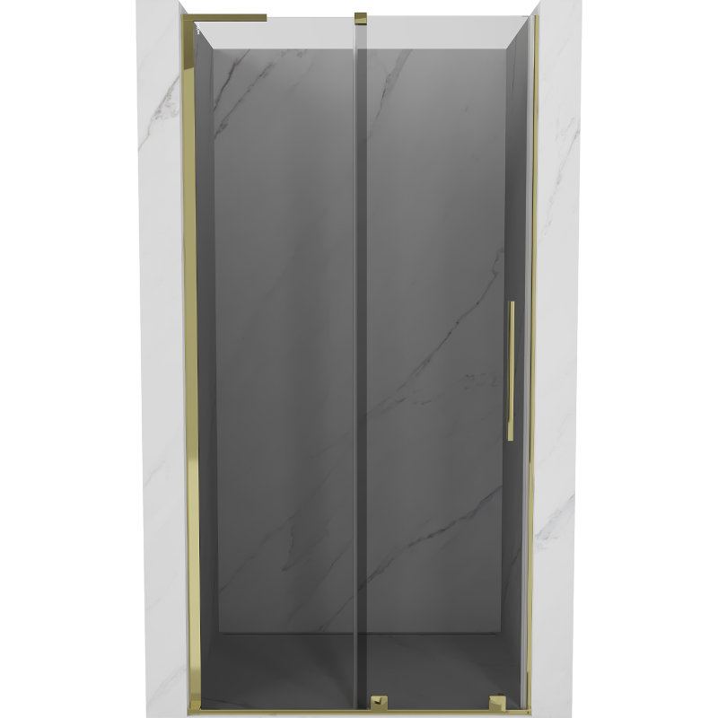 Mexen Velar L slankiosios dušo durys 110 cm, grafitas, auksinė - 871-110-003-41-50