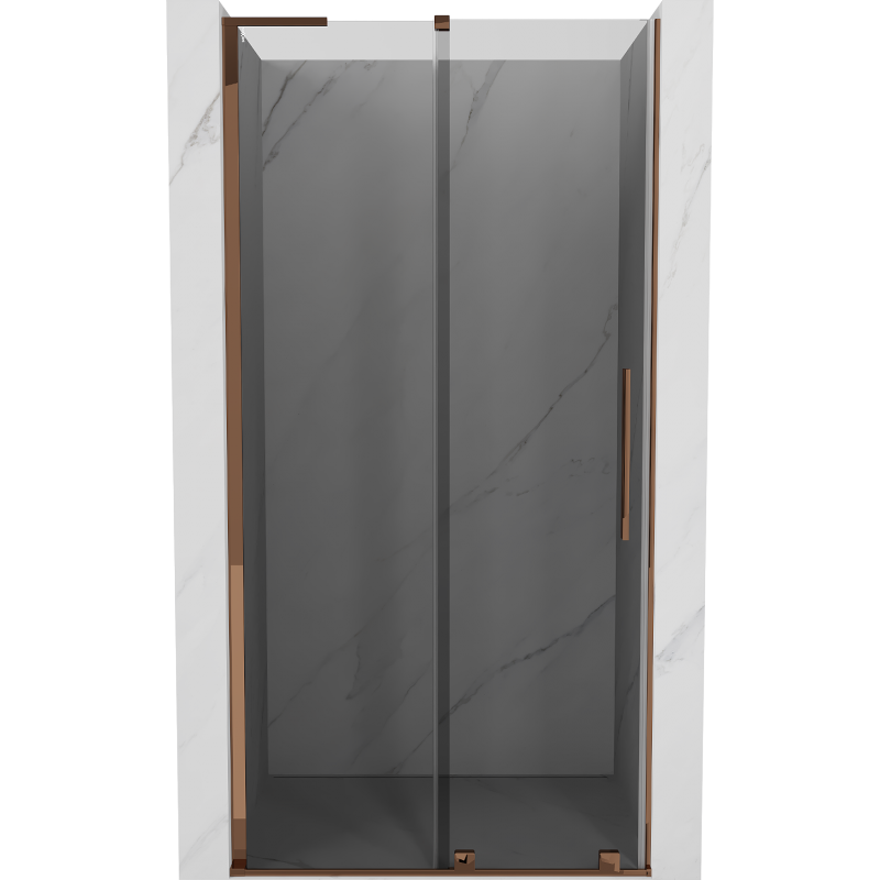 Mexen Velar L stumdomos dušo durys 110 cm, grafitas, rožinis auksas - 871-110-003-41-60