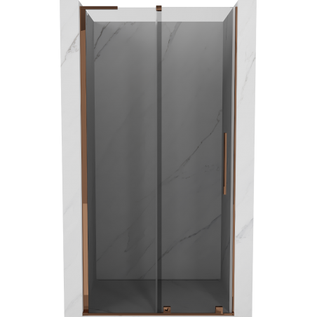 Mexen Velar L stumdomos dušo durys 110 cm, grafitas, rožinis auksas - 871-110-003-41-60