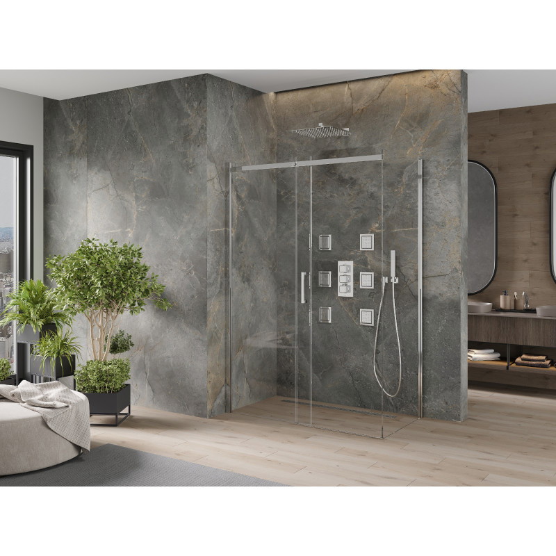 Mexen Omega stumdomas dušo kabinas 140 x 80 cm, skaidrus, chromas - 825-140-080-01-00