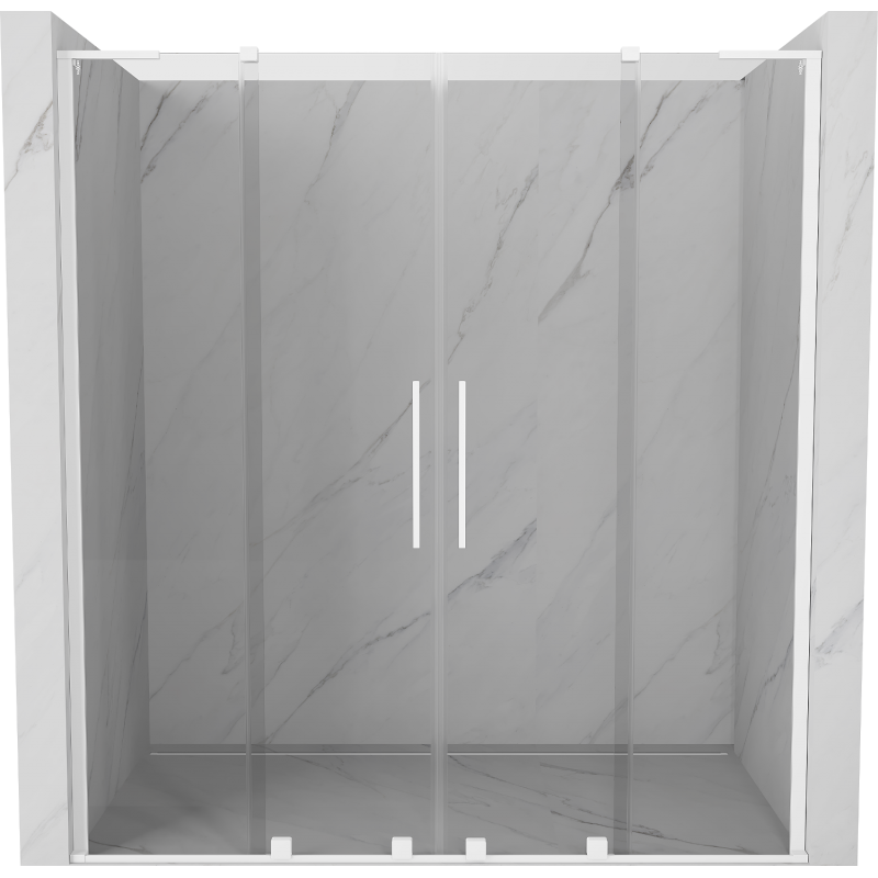 Mexen Velar L Duo stumdomos dušo durys 180 cm, permatomos, baltos - 871-180-003-02-20