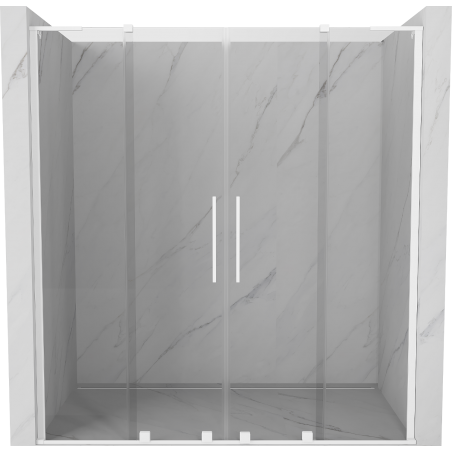 Mexen Velar L Duo stumdomos dušo durys 180 cm, permatomos, baltos - 871-180-003-02-20