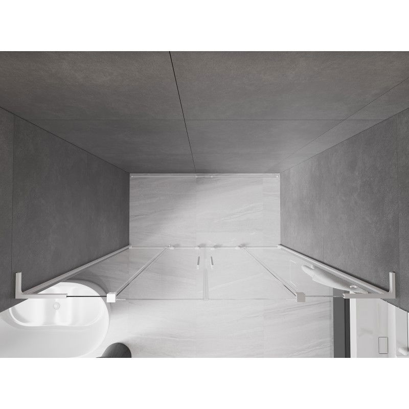 Mexen Velar L Duo stumdomos dušo durys 200 cm, skaidrios, baltos - 871-200-003-02-20