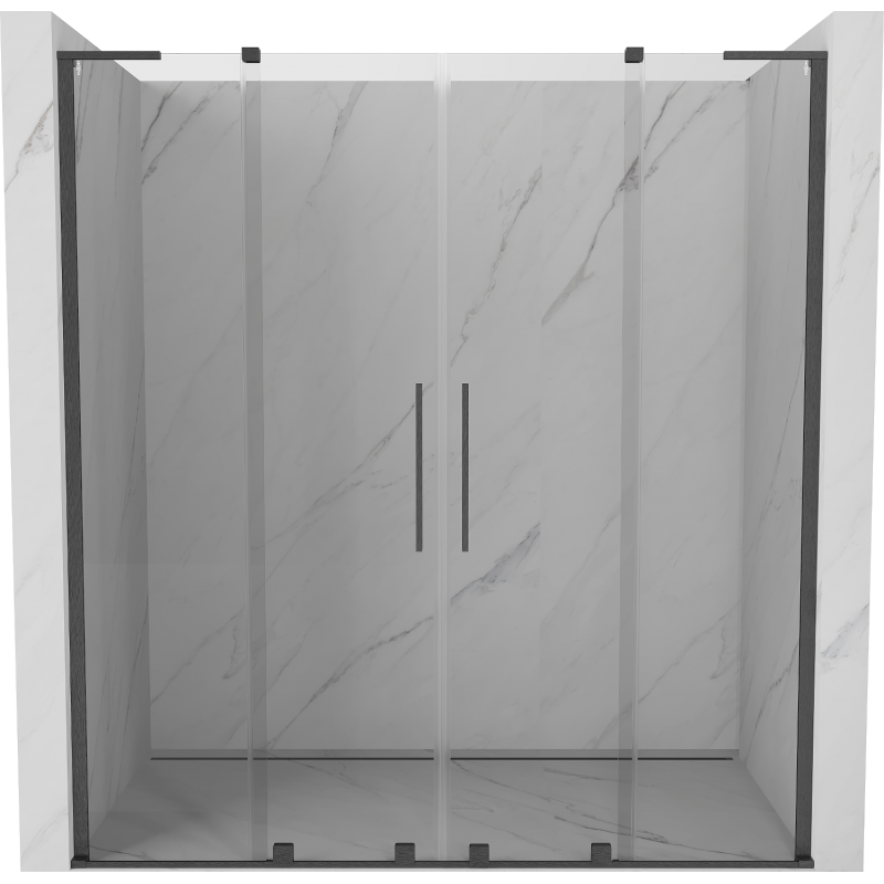 Mexen Velar L Duo stumdomos dušo durys 170 cm, permatomos, šešių pistoletų pilka šlifuota - 871-170-003-02-66