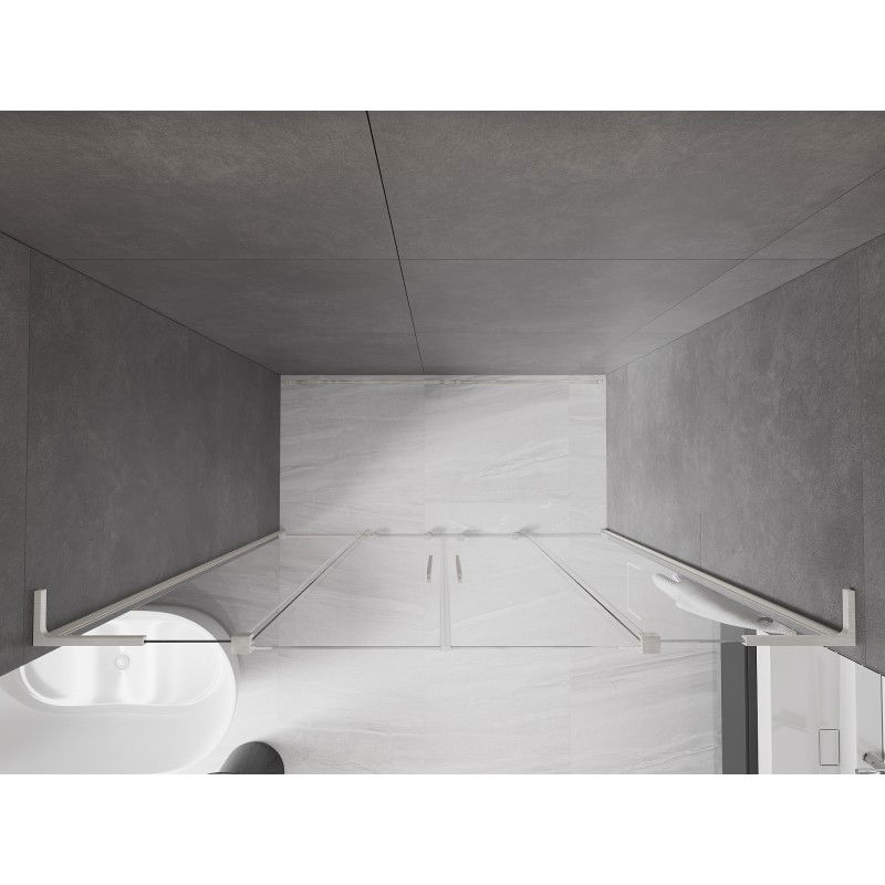 Mexen Velar L Duo stumdomos dušo durys 200 cm, skaidrios, šlifuotas nikelis - 871-200-003-02-97