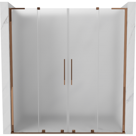 Mexen Velar L Duo slankiojančios dušo durys 170 cm, matinės, rožinis auksas - 871-170-003-32-60