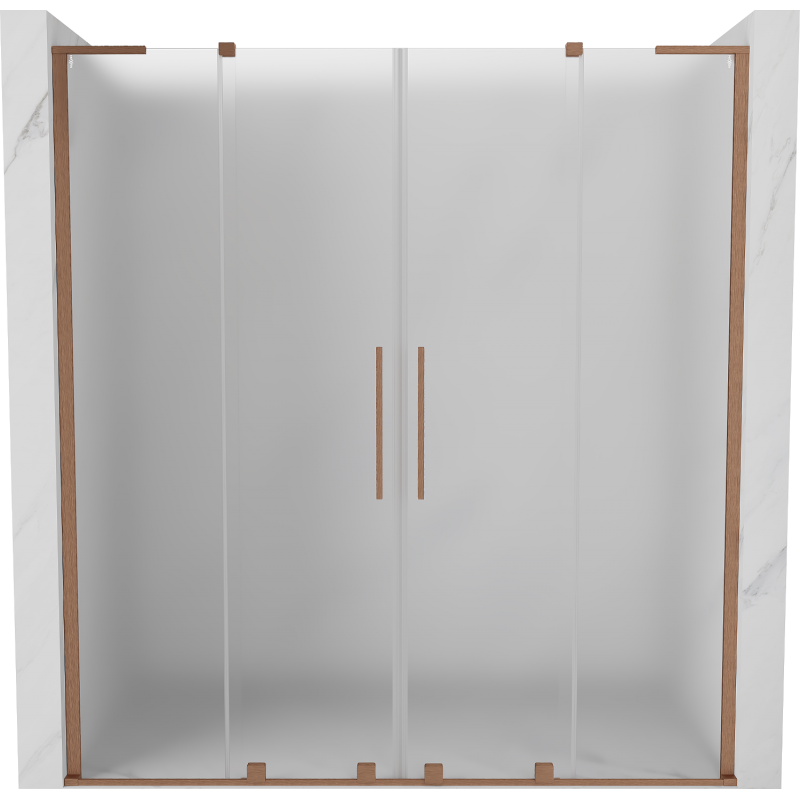 Mexen Velar L Duo stumdomos dušo durys 180 cm, matinės, šlifuotas varis - 871-180-003-32-65