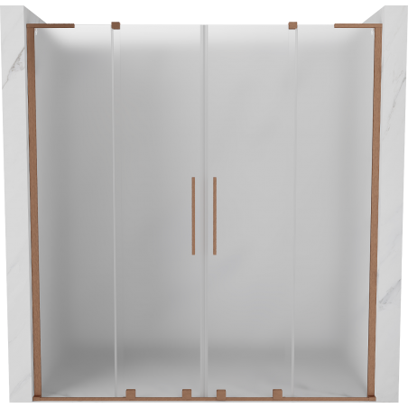 Mexen Velar L Duo stumdomos dušo durys 180 cm, matinės, šlifuotas varis - 871-180-003-32-65