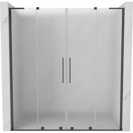 Mexen Velar L Duo slankiojamos dušo durys 200 cm, matinės, gun gray šlifuotas - 871-200-003-32-66