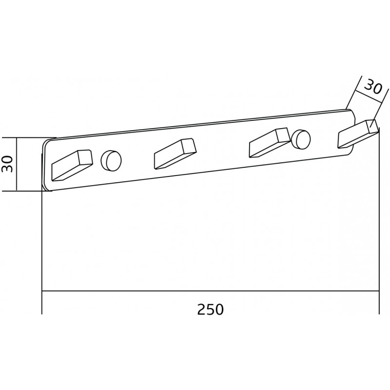 Mexen keturvietis rankšluosčių kabliukas, chromas - 709174-00