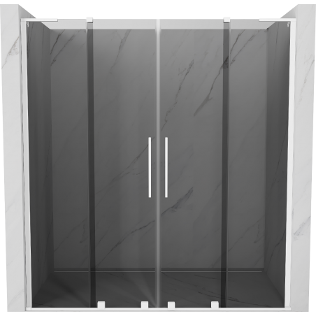 Mexen Velar L Duo stumdomos dušo durys 200 cm, grafitas, baltos - 871-200-003-42-20