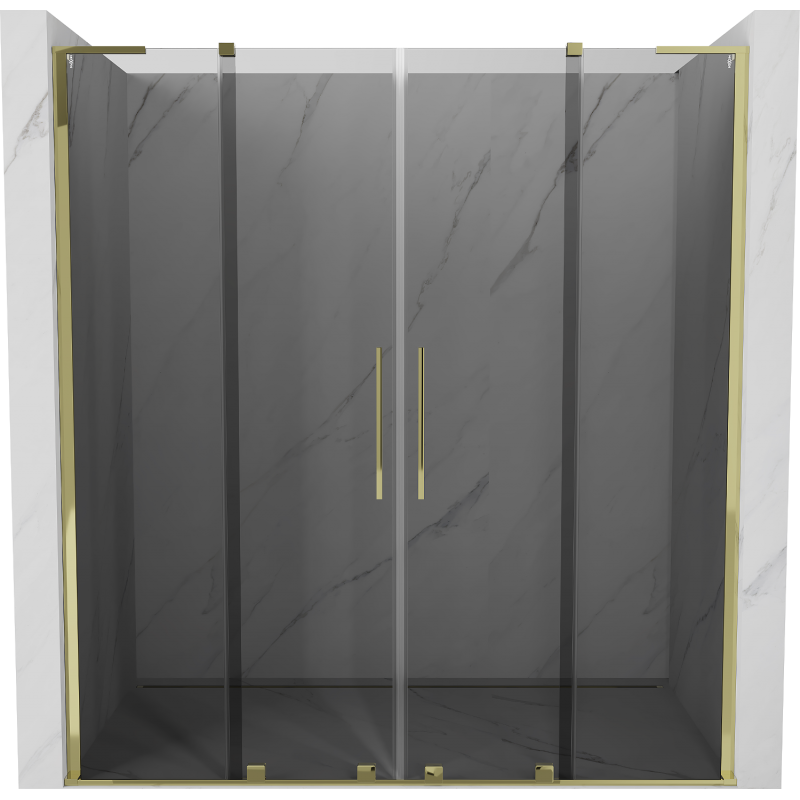 Mexen Velar L Duo 180 cm slankiojamos dušo durys, grafito spalvos, auksinės - 871-180-003-42-50
