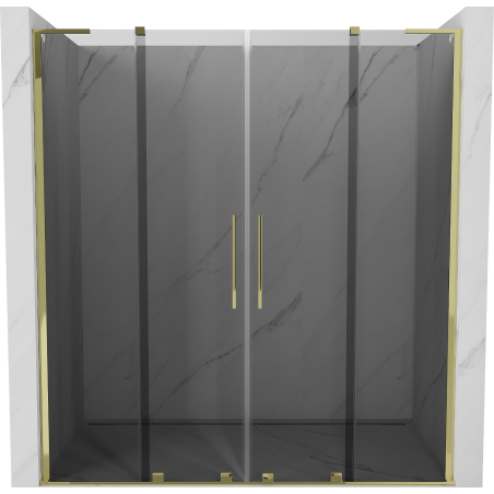 Mexen Velar L Duo 180 cm slankiojamos dušo durys, grafito spalvos, auksinės - 871-180-003-42-50