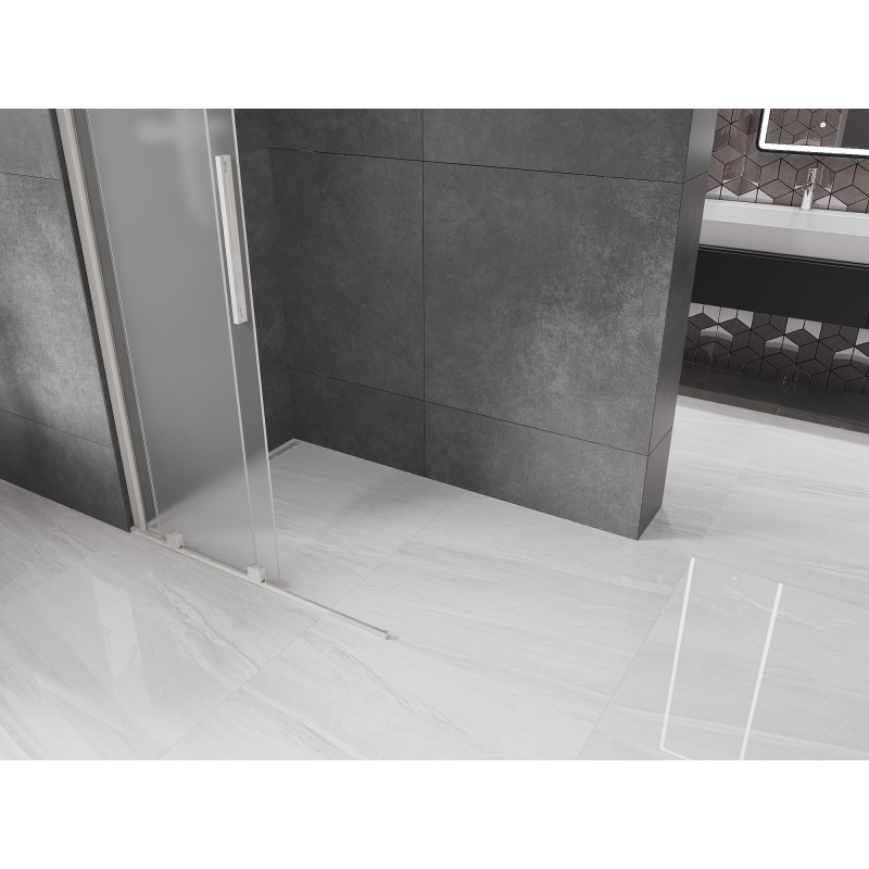 Mexen Velar Stumdomas dušo sienelė Walk-in 110 x 200 cm, matinis 8 mm, šlifuotas nikelis - 871-110-000-33-97
