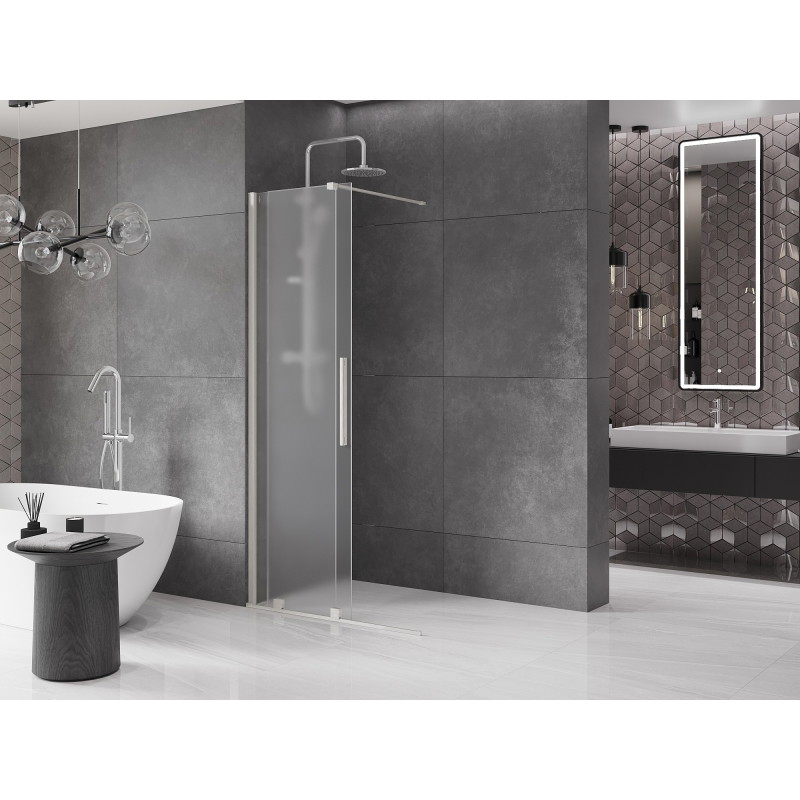 Mexen Velar Stumdomas dušo sienelė Walk-in 110 x 200 cm, matinis 8 mm, šlifuotas nikelis - 871-110-000-33-97