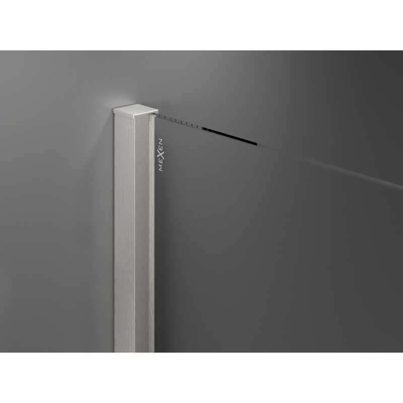 Mexen Velar Stumdomas dušo sienelė Walk-in 110 x 200 cm, matinis 8 mm, šlifuotas nikelis - 871-110-000-33-97