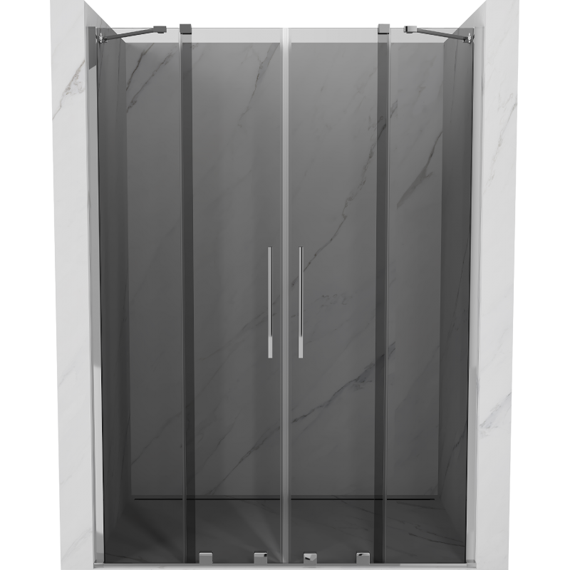 Mexen Velar Duo stumdomos dušo durys 140 cm, grafitas, chromas - 871-140-000-42-01
