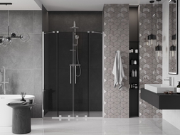 Mexen Velar Duo stumdomos dušo durys 160 cm, grafitas, chromas - 871-160-000-42-01