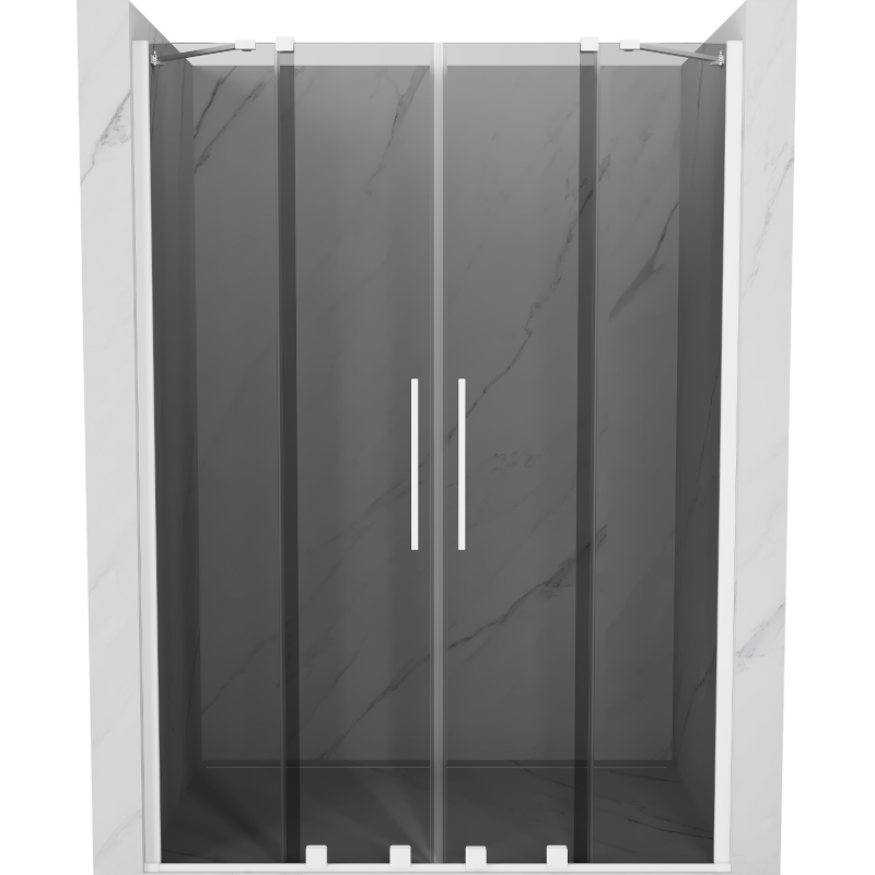 Mexen Velar Duo stumdomos dušo durys 150 cm, grafitas, baltos - 871-150-000-42-20