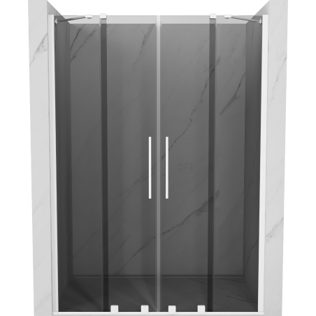 Mexen Velar Duo stumdomos dušo durys 160 cm, grafito, baltos - 871-160-000-42-20