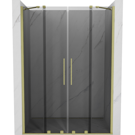 Mexen Velar Duo stumdomosios dušo durys 140 cm, grafitas, auksinės matinės - 871-140-000-42-55
