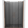 Mexen Velar Duo stumdomos dušo durys 140 cm, grafitas, rožinis auksas - 871-140-000-42-60