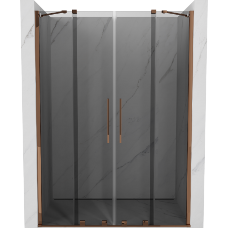 Mexen Velar Duo stumdomos dušo durys 160 cm, grafitas, rožinis auksas - 871-160-000-42-60