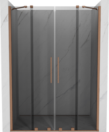 Mexen Velar Duo slankiojančios dušo durys 140 cm, grafitas, šlifuotas varis - 871-140-000-42-65