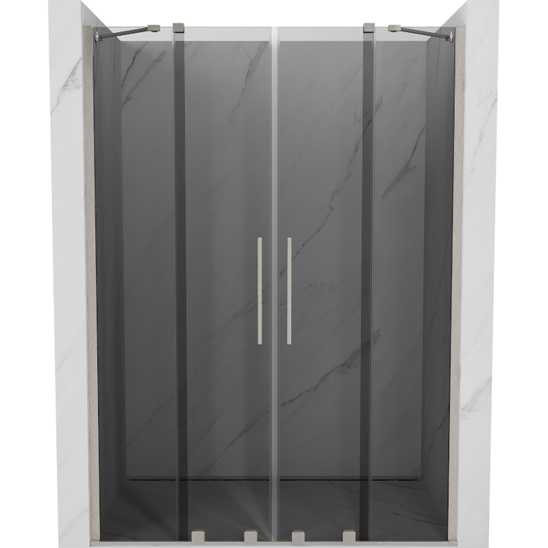 Mexen Velar Duo slankiojančios dušo durys 150 cm, grafito, šlifuoto nikelio - 871-150-000-42-97