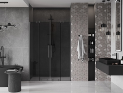 Mexen Velar Duo stumdomos dušo durys 160 cm, grafitas, gun metal - 871-160-000-42-95