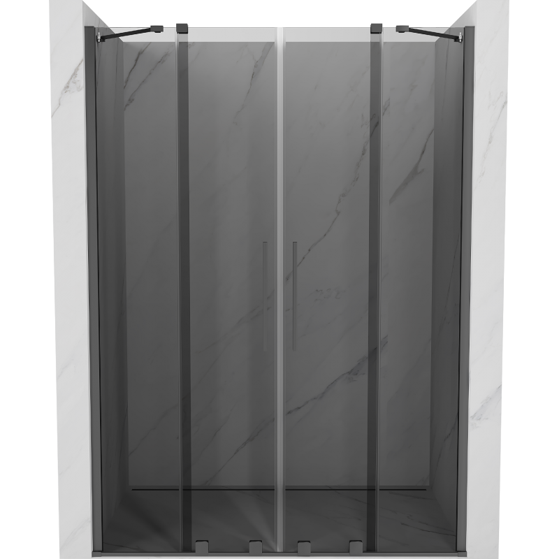 Mexen Velar Duo stumdomos dušo durys 150 cm, grafitas, ginklo metalas - 871-150-000-42-95