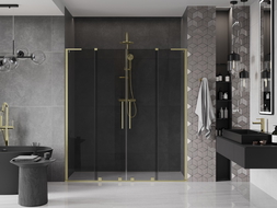 Mexen Velar L Duo stumdomos dušo durys 170 cm, grafitas, auksinė šlifuota - 871-170-003-42-55
