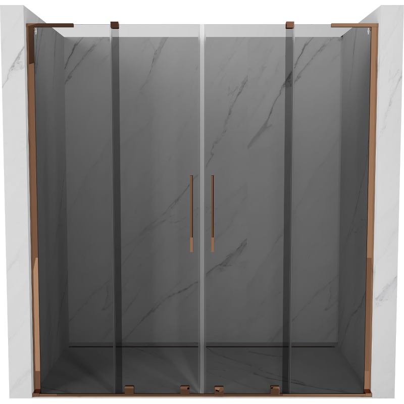 Mexen Velar L Duo stumdomos 180 cm dušo durys, grafitas, rožinis auksas - 871-180-003-42-60