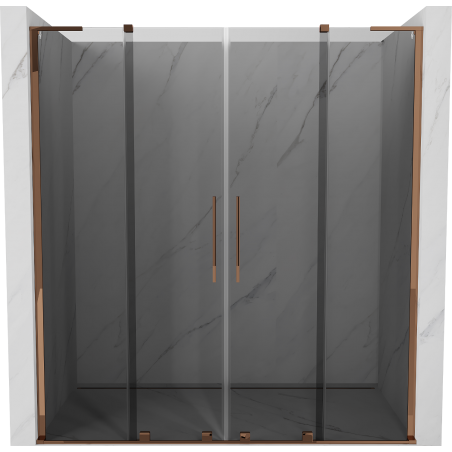 Mexen Velar L Duo stumdomos 180 cm dušo durys, grafitas, rožinis auksas - 871-180-003-42-60