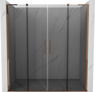 Mexen Velar L Duo stumdomos 180 cm dušo durys, grafitas, rožinis auksas - 871-180-003-42-60