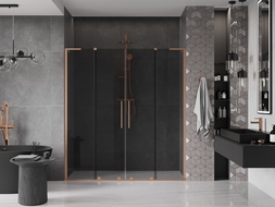 Mexen Velar L Duo stumdomos dušo durys 180 cm, grafitas, šlifuota varis - 871-180-003-42-65