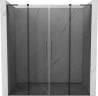 Mexen Velar L Duo slankiojamos dušo durys 180 cm, grafitas, šepečiu padengta ginklinė pilka - 871-180-003-42-66