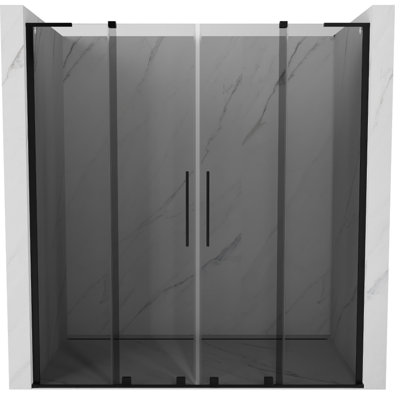 Mexen Velar L Duo stumdomos dušo durys 200 cm, grafitas, juoda - 871-200-003-42-70