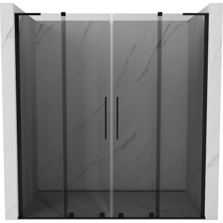 Mexen Velar L Duo stumdomos dušo durys 200 cm, grafitas, juoda - 871-200-003-42-70
