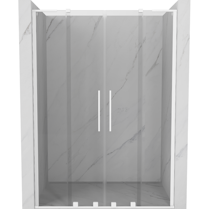 Mexen Velar L Duo slankiojančios dušo durys 150 cm, skaidrios, baltos - 871-150-003-02-20