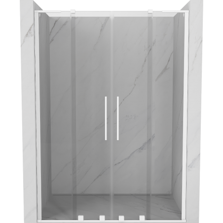 Mexen Velar L Duo slankiojančios dušo durys 150 cm, skaidrios, baltos - 871-150-003-02-20