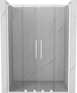 Mexen Velar L Duo slankiojančios dušo durys 150 cm, skaidrios, baltos - 871-150-003-02-20