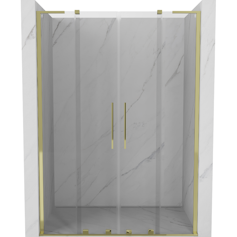 Mexen Velar L Duo stumdomos dušo durys 150 cm, permatomas, auksinis - 871-150-003-02-50