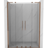 Mexen Velar L Duo stumdomos dušo durys 150 cm, skaidrios, rožinis auksas - 871-150-003-02-60