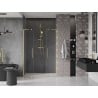 Mexen Velar L Duo stumdomos dušo durys 140 cm, skaidrios, šlifuotas auksas - 871-140-003-02-55
