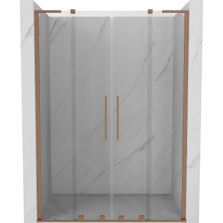Mexen Velar L Duo stumdomos dušo durys 150 cm, permatomos, šlifuota vario - 871-150-003-02-65