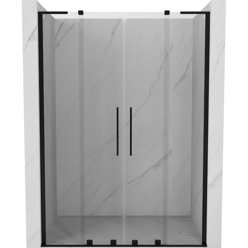 Mexen Velar L Duo stumdomos dušo durys 150 cm, permatomos, juodos - 871-150-003-02-70