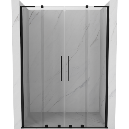 Mexen Velar L Duo stumdomos dušo durys 140 cm, skaidrios, juodos - 871-140-003-02-70