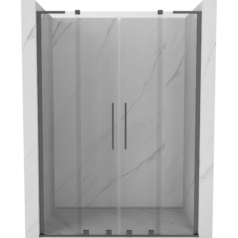 Mexen Velar L Duo stumdomos dušo durys 150 cm, skaidrios, gun metalas - 871-150-003-02-95